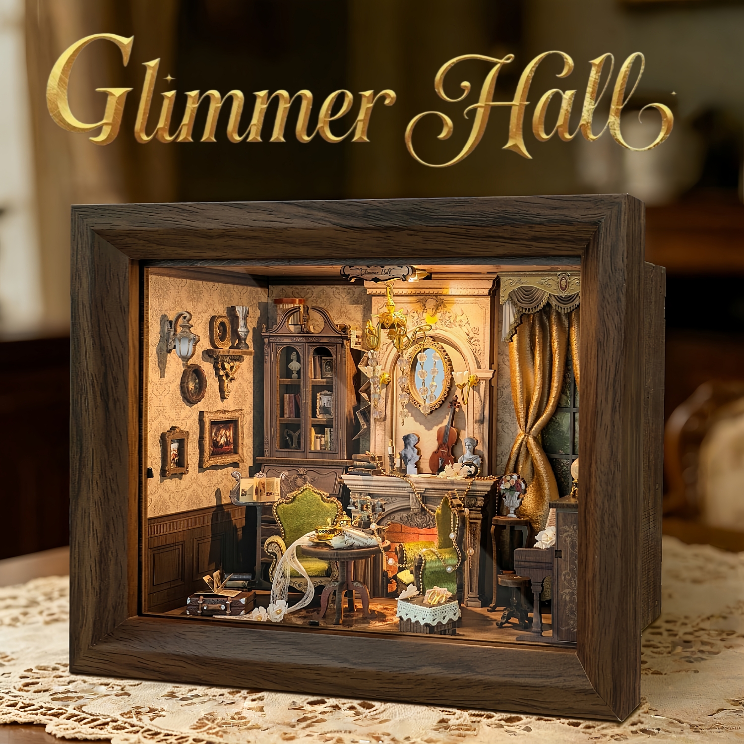 Engraved Wood Frame - Деревянный миниатюрный домик-фоторамка DIY Glimmer Hall: