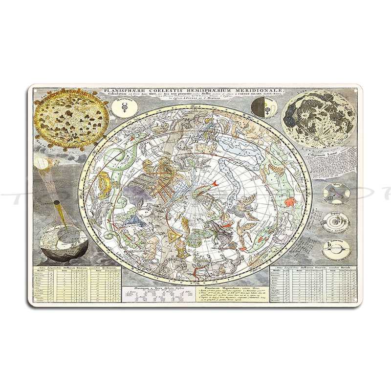 Custom Star Map - Металлическая табличка-постер «Звездная карта Южного звездного
