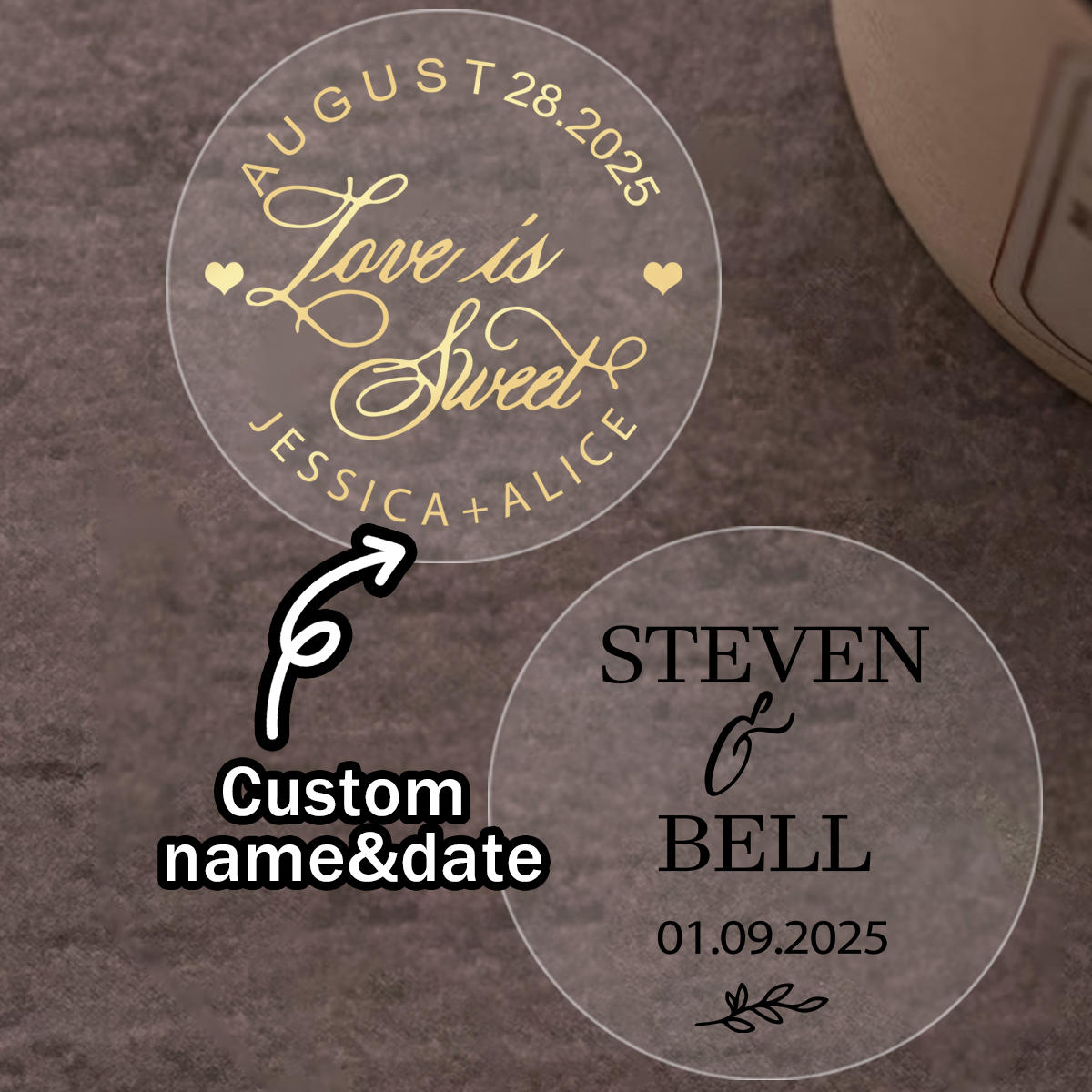Personalised Candle Label - 30-240 шт. прозрачных наклеек с индивидуальным