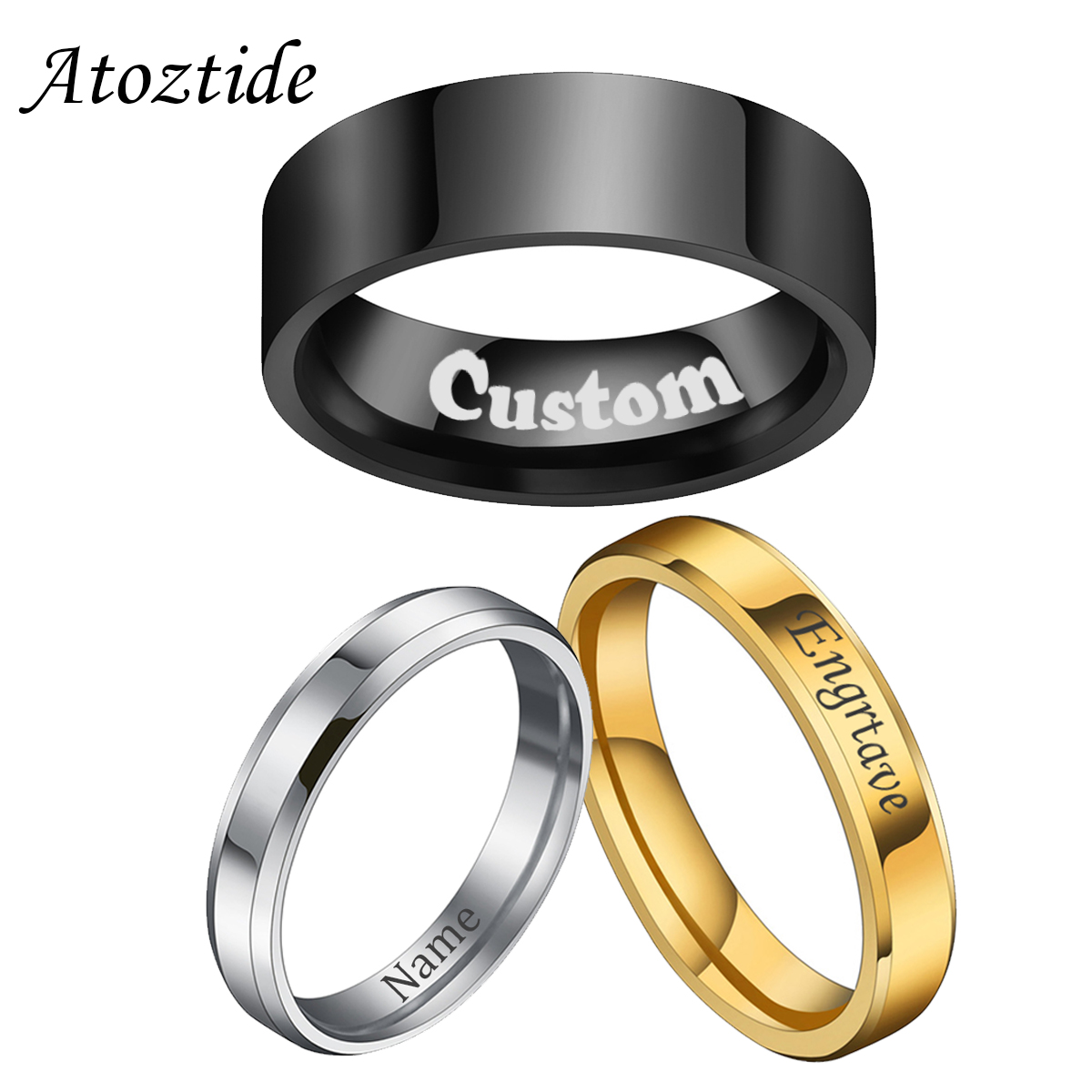 Initial Ring Custom - Женские кольца из нержавеющей стали, с
