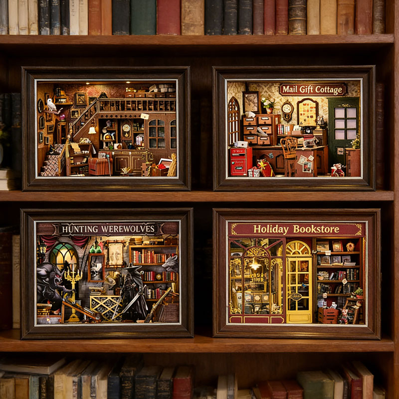 Engraved Wood Frame - Набор для самостоятельной сборки 3D-миниатюрного книжного