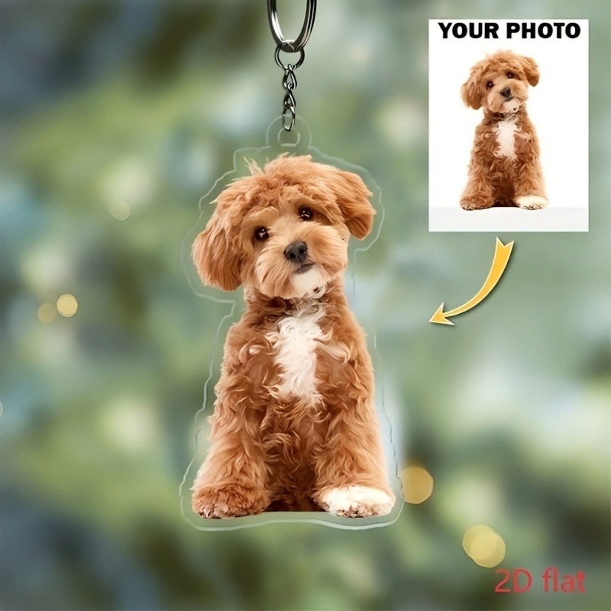 Pet Portrait Custom - Персонализированный брелок с фото – акриловый