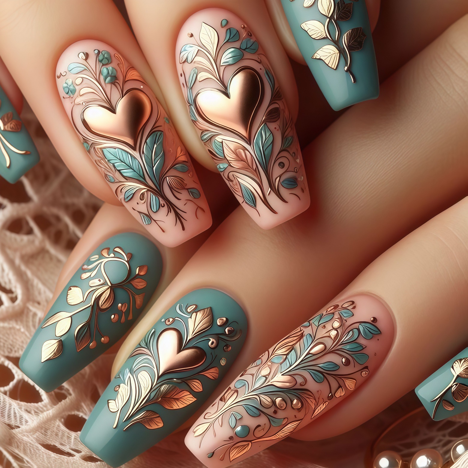 Pressed Flower Art - 24 шт./компл. 3D накладные ногти для