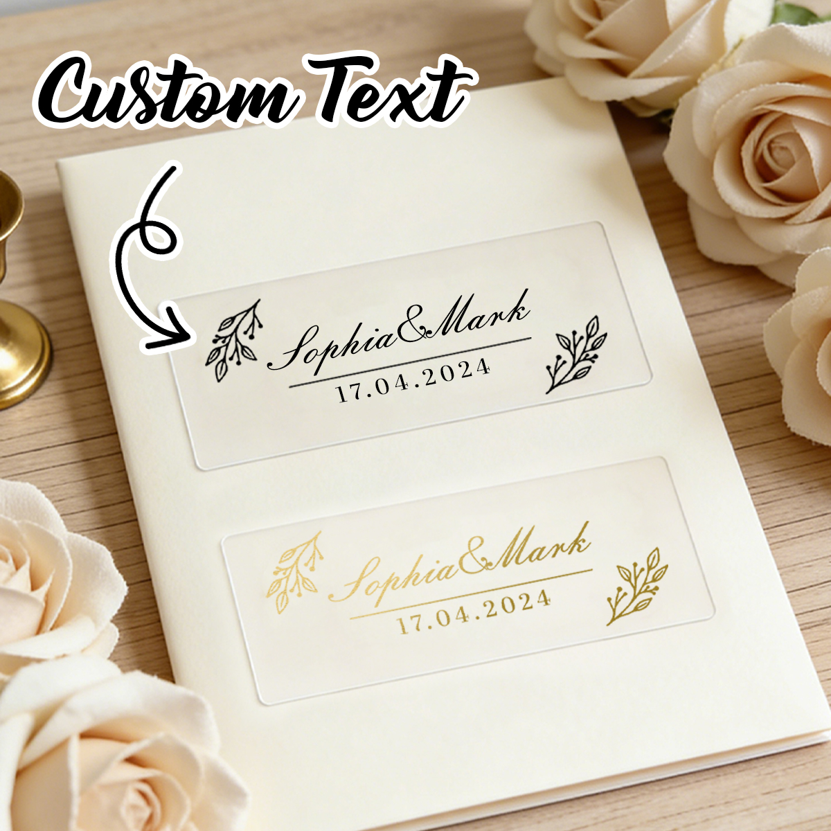 Personalised Candle Label - 30-300 шт. индивидуальных свадебных наклеек, персонализированные