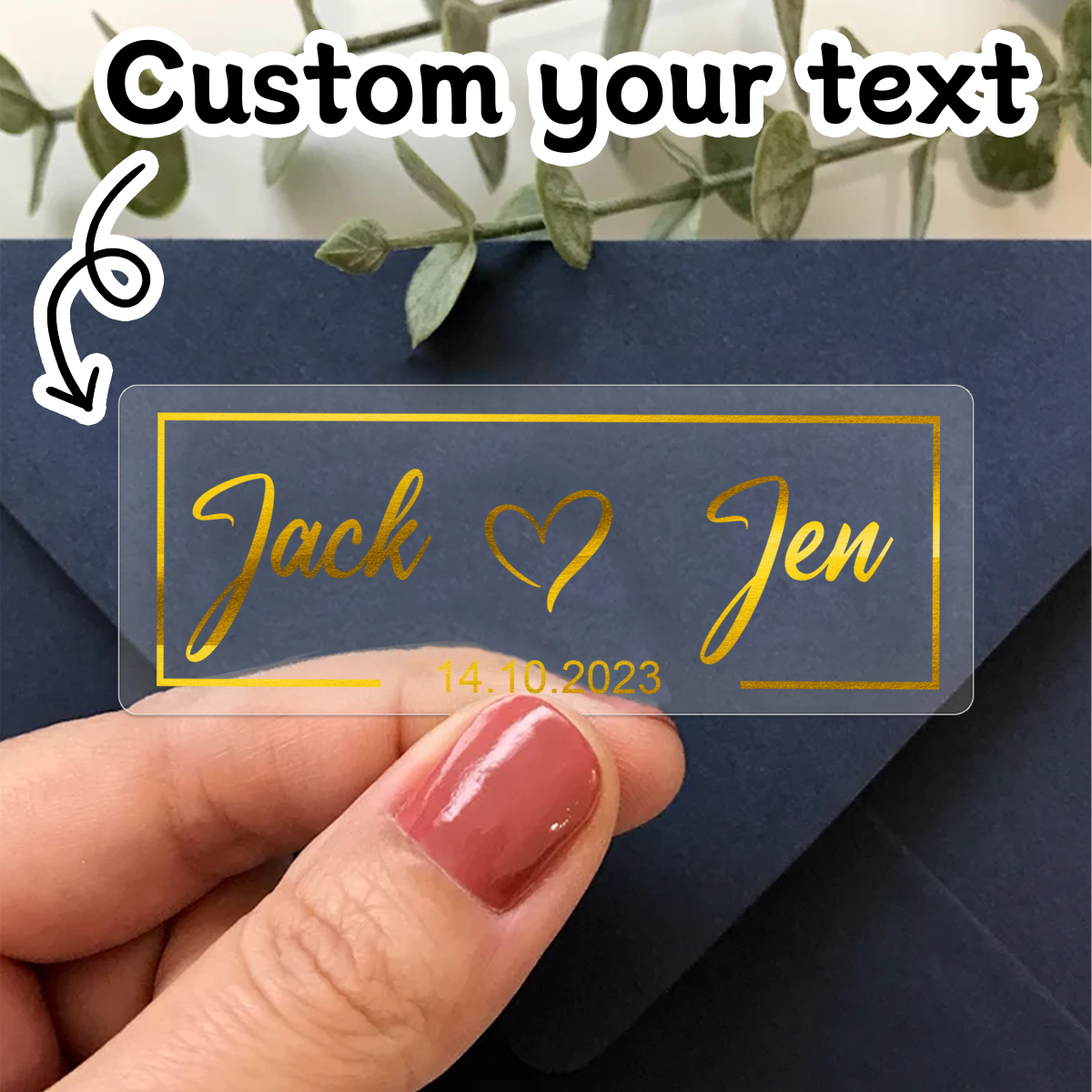 Personalised Candle Label - 30-240 шт. Прозрачные свадебные наклейки с