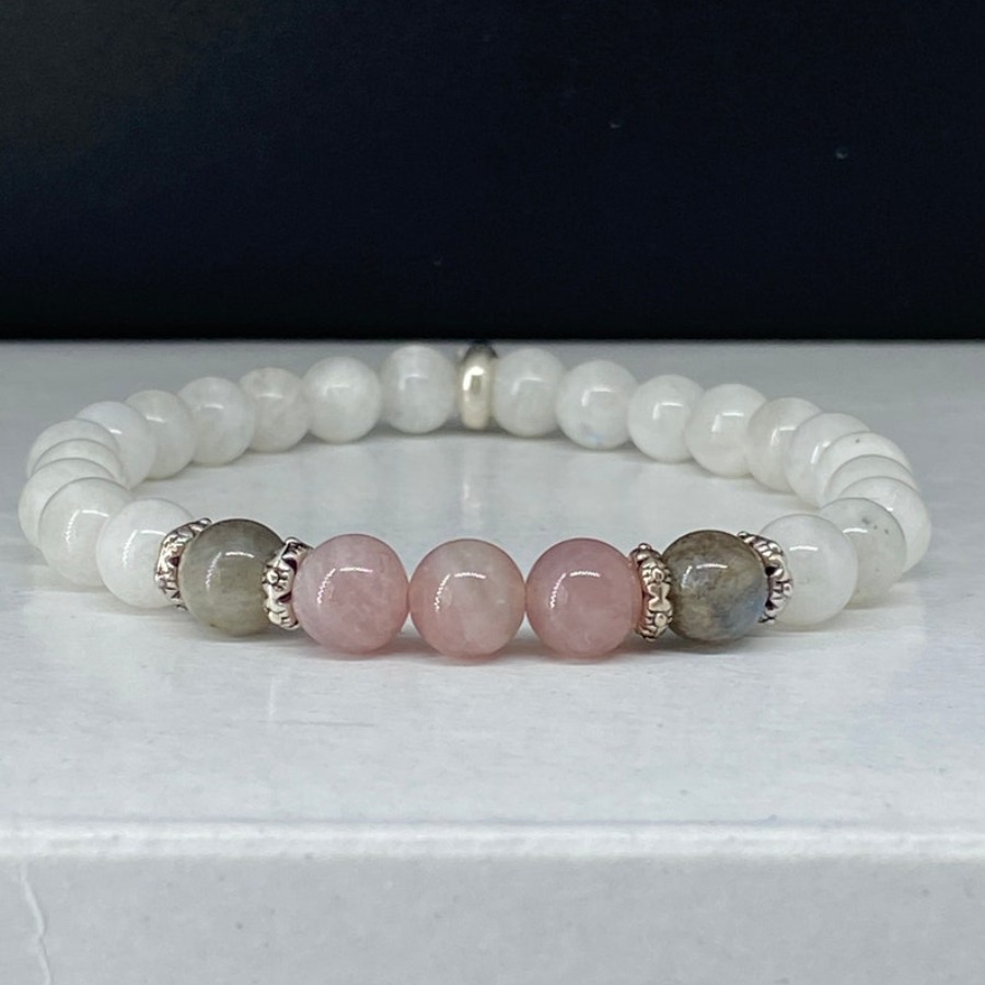 Coordinates Bracelet - Браслет из нового лунного камня, лабрадорита