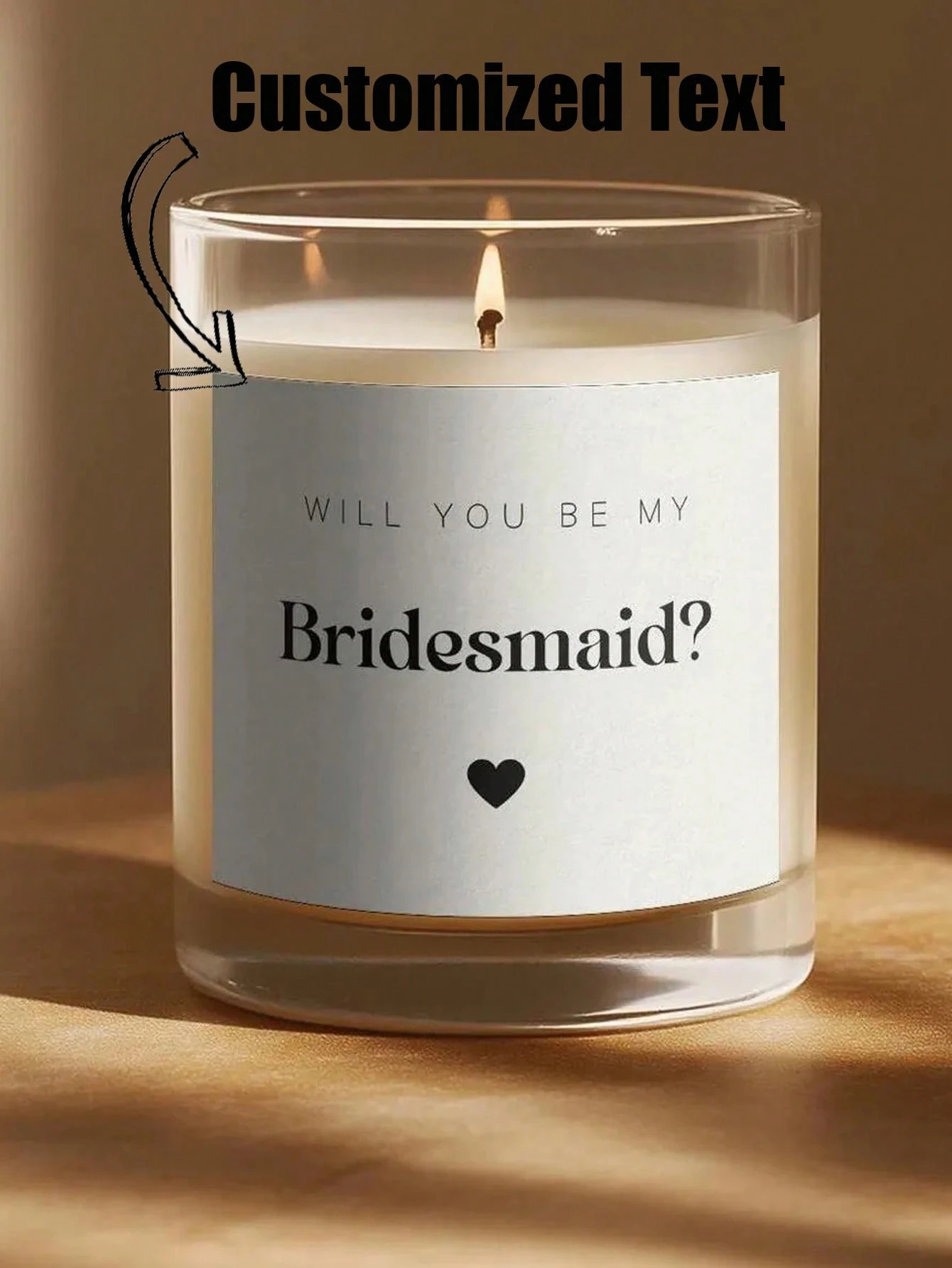 Personalised Candle Label - Изготовленная на заказ этикетка-свеча Will You