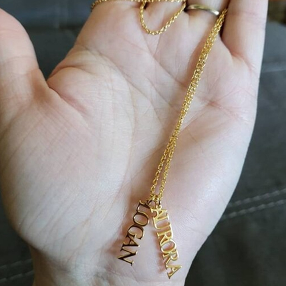 Birth Flower Necklace - Ожерелье с несколькими именами на заказ,