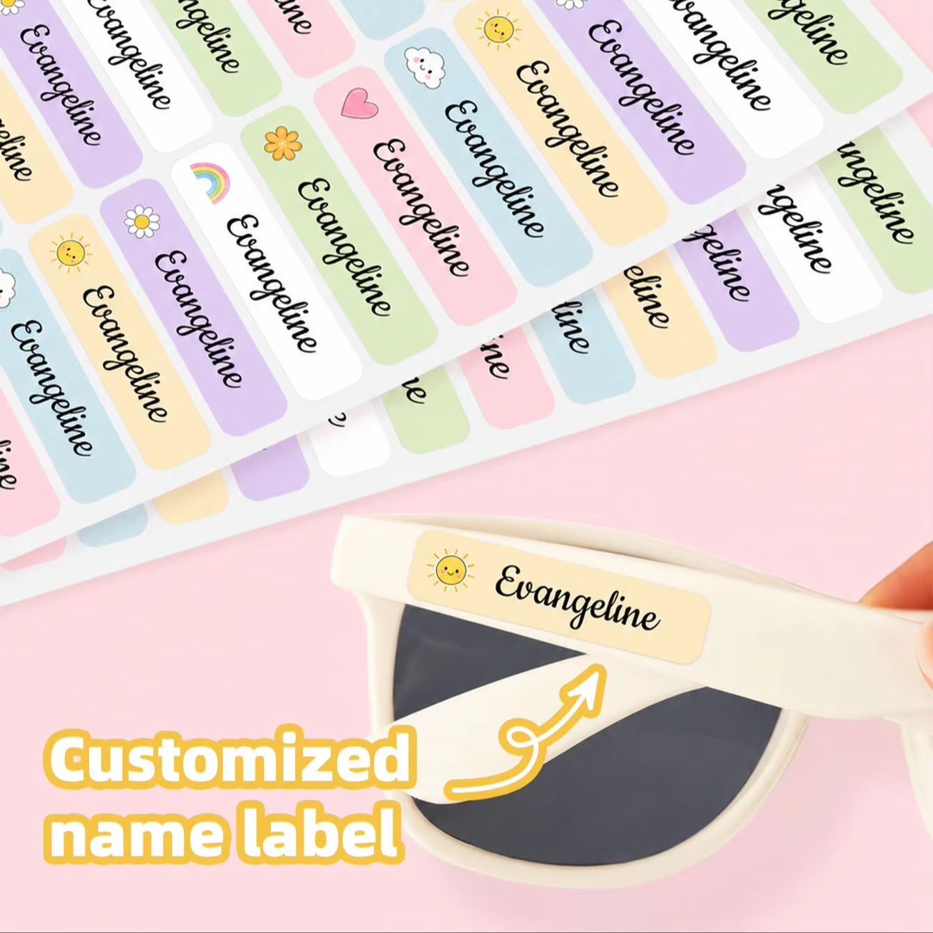 Personalized Name Box - 1-300 шт. персонализированных именных наклеек, водонепроницаемые
