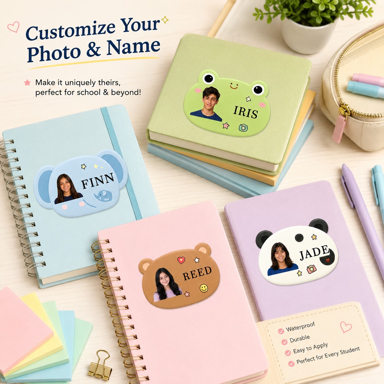 Custom Photo Book - Персонализированные наклейки с именами и фотографиями,