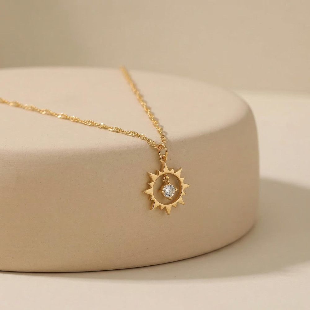 Birth Flower Necklace - Индивидуальное винтажное ожерелье с подвеской в