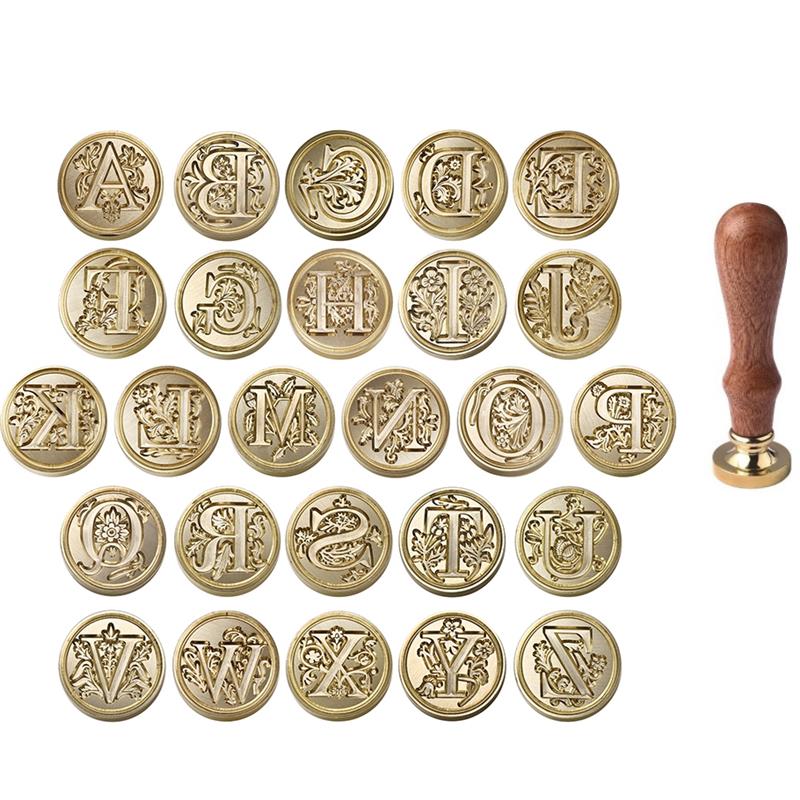 Wax Seal Letter Kit - Винтажный сургучный штамп A-Z, головка 26,
