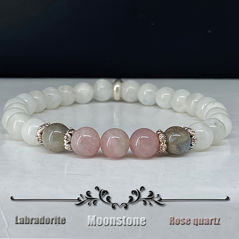 Coordinates Bracelet - 1 шт./браслет из лунного камня, лабрадорита