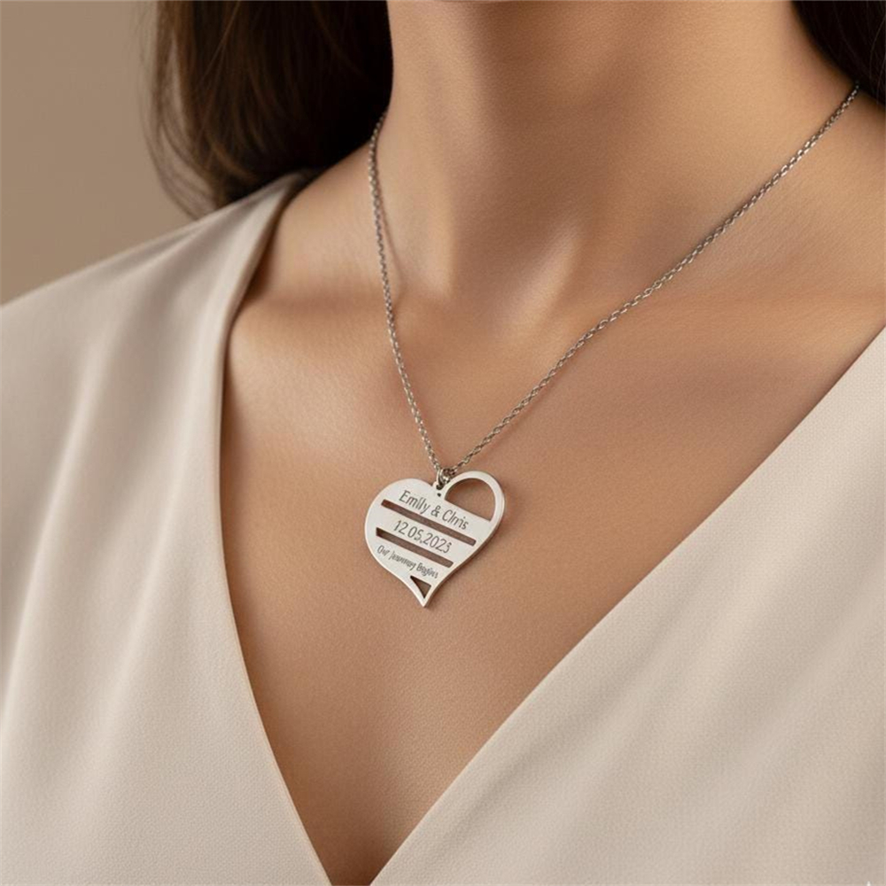 Birth Flower Necklace - Ожерелье в форме сердца на заказ,