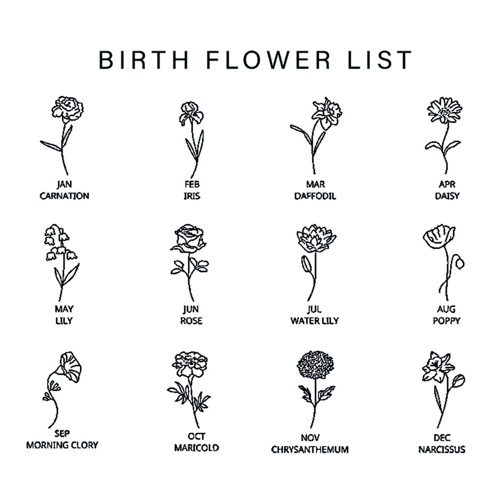 Ожерелье с цветком месяца рожд – обзор и цена Birth Flower Necklace
