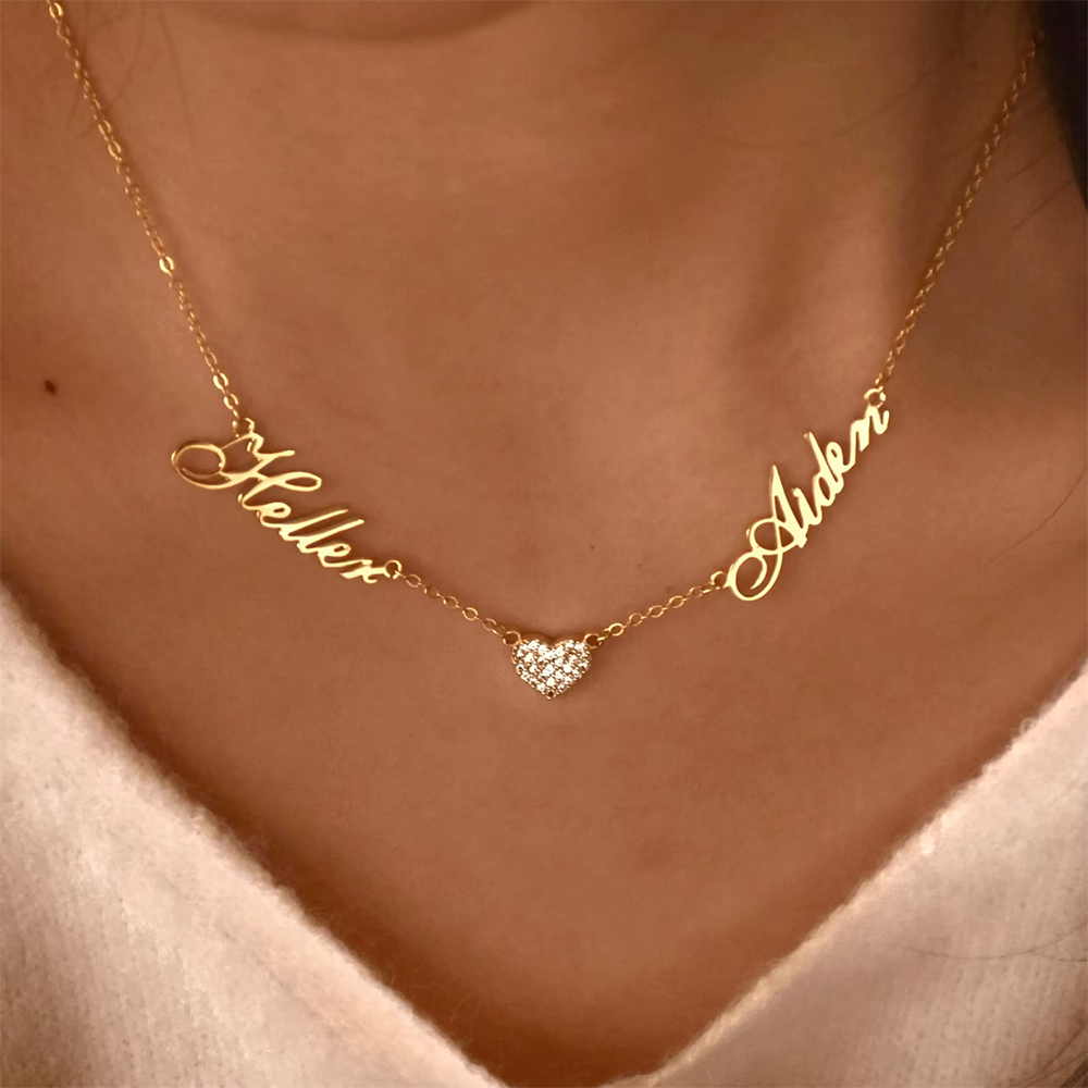 Ожерелье с двумя именами на за – обзор и цена Name Necklace Custom