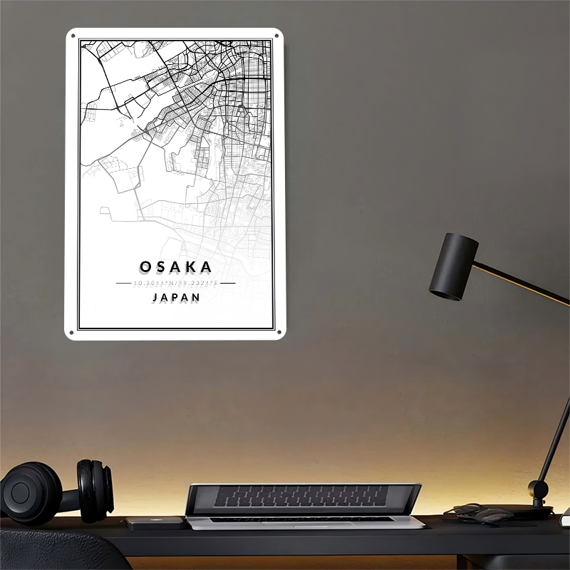Карта Осаки с 3D-текстурой, пе – обзор и цена Custom Map Poster