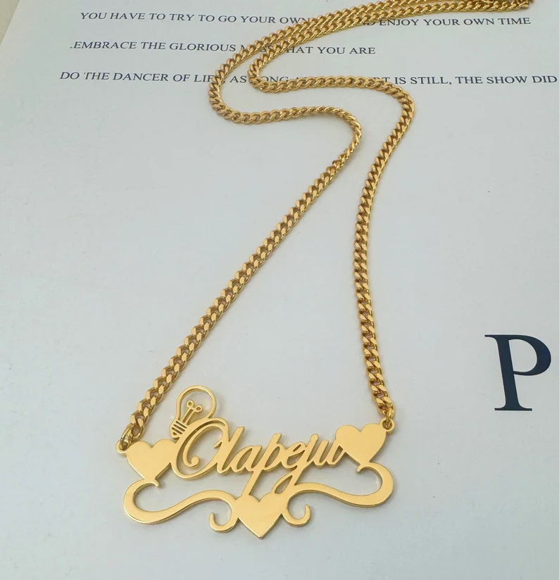 Ожерелье ручной работы золотог – обзор и цена Name Necklace Custom