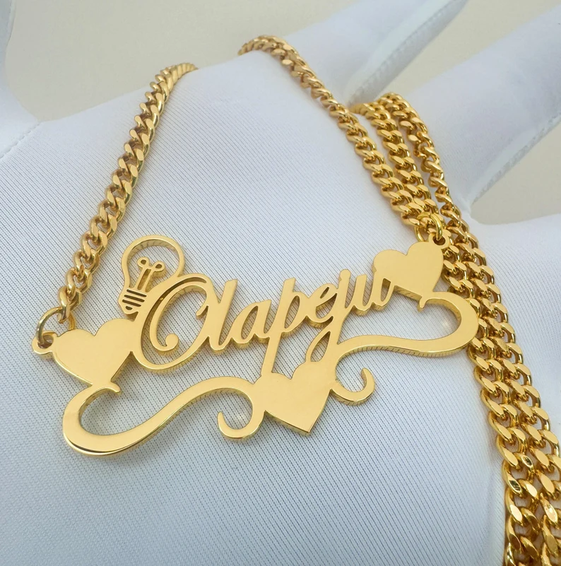 Ожерелье ручной работы золотог – обзор и цена Name Necklace Custom