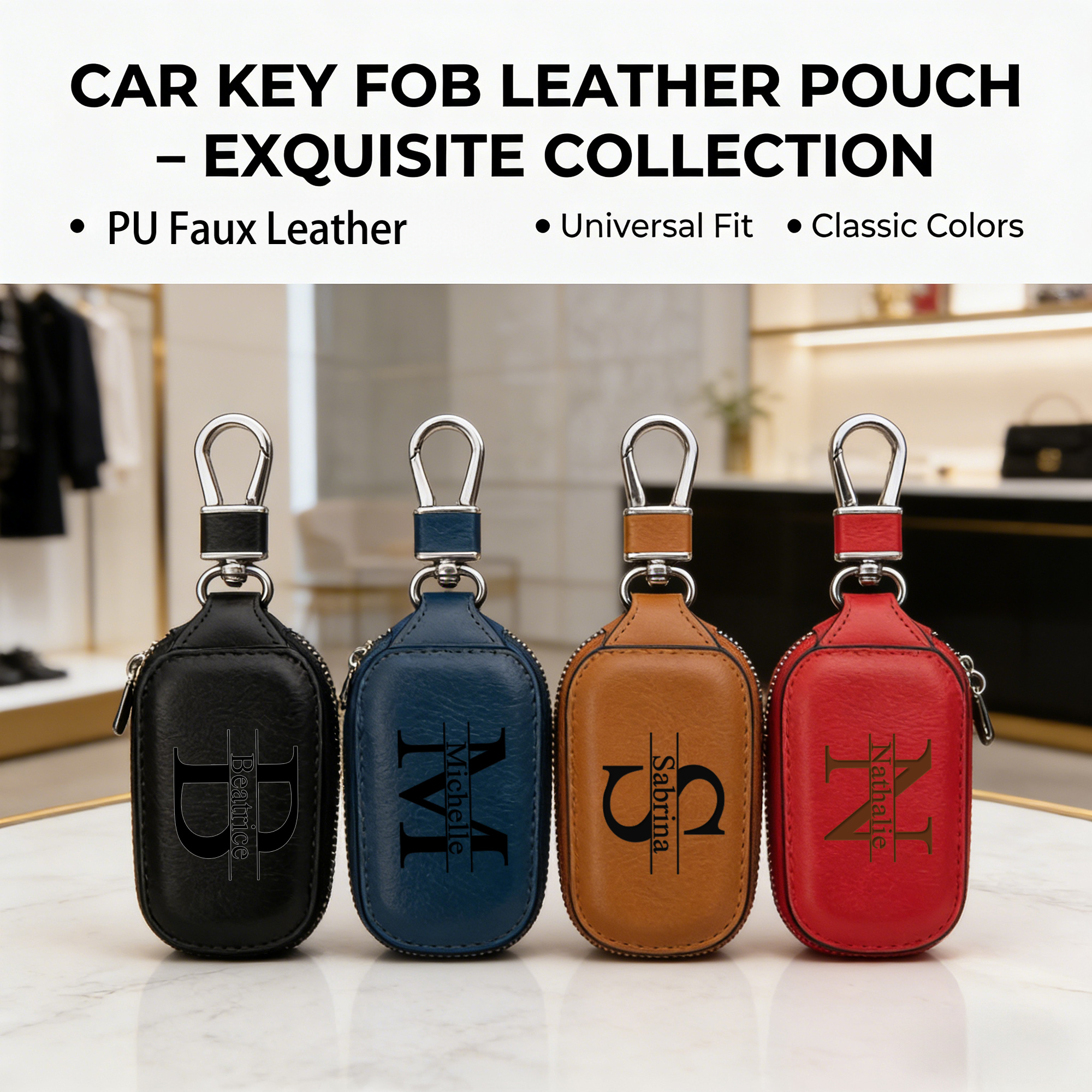 Персонализированный чехол для  – обзор и цена Monogram Keychain Leather