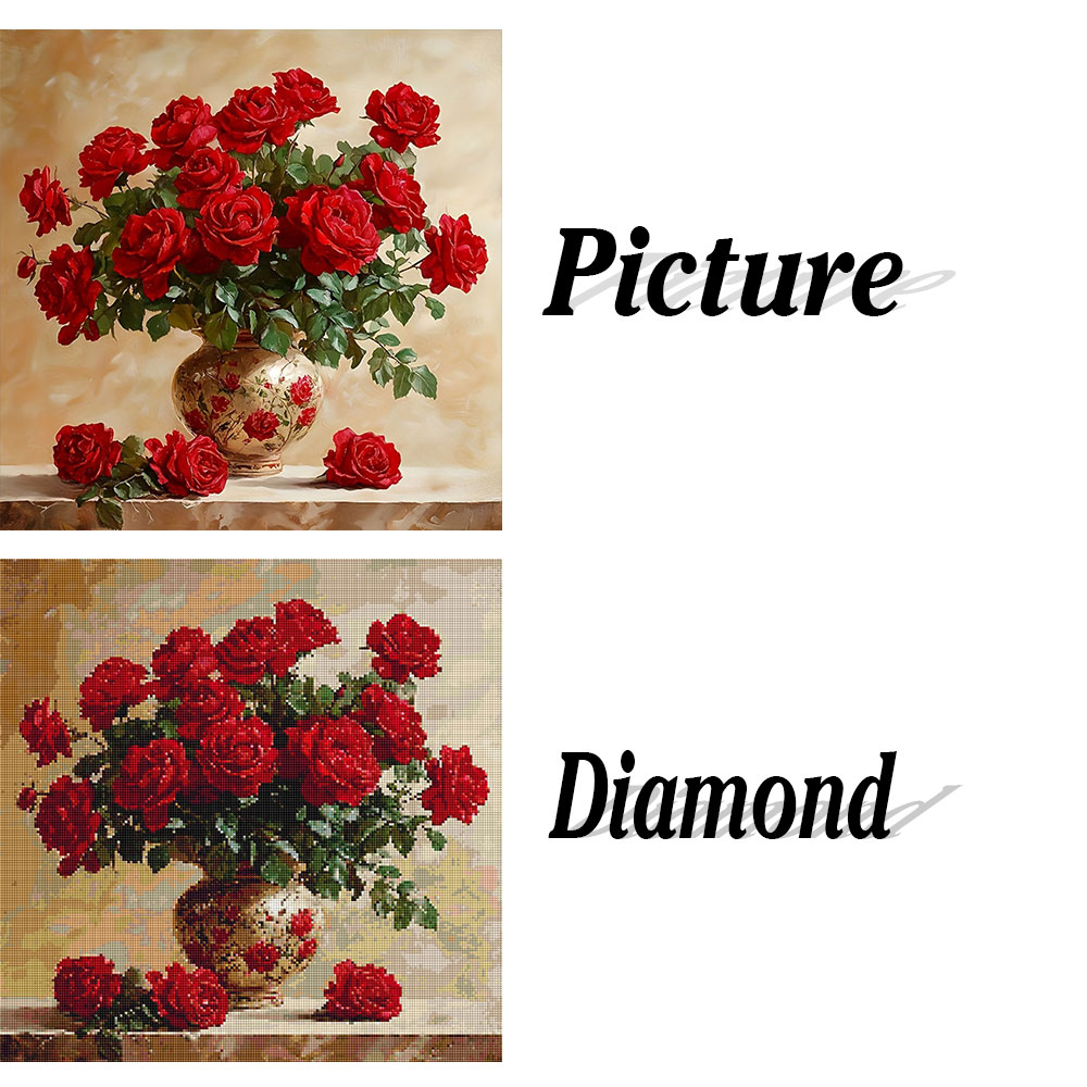 Роза Алмазная картина Полный к – обзор и цена Photo Mosaic Print