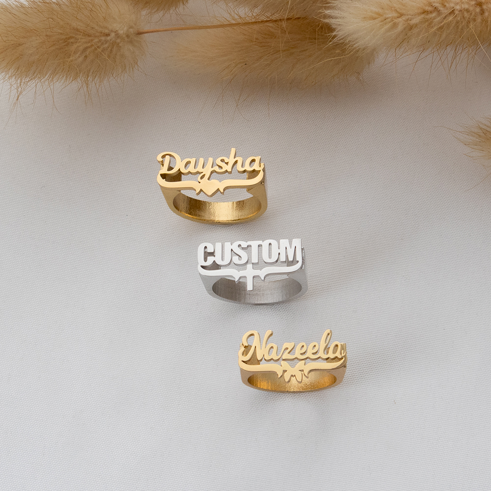Кольца с именем по индивидуаль – обзор и цена Initial Ring Custom