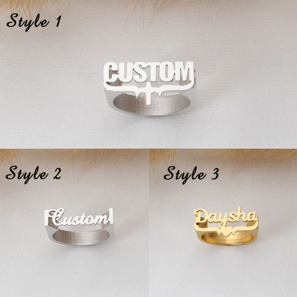 Кольца с именем по индивидуаль – обзор и цена Initial Ring Custom