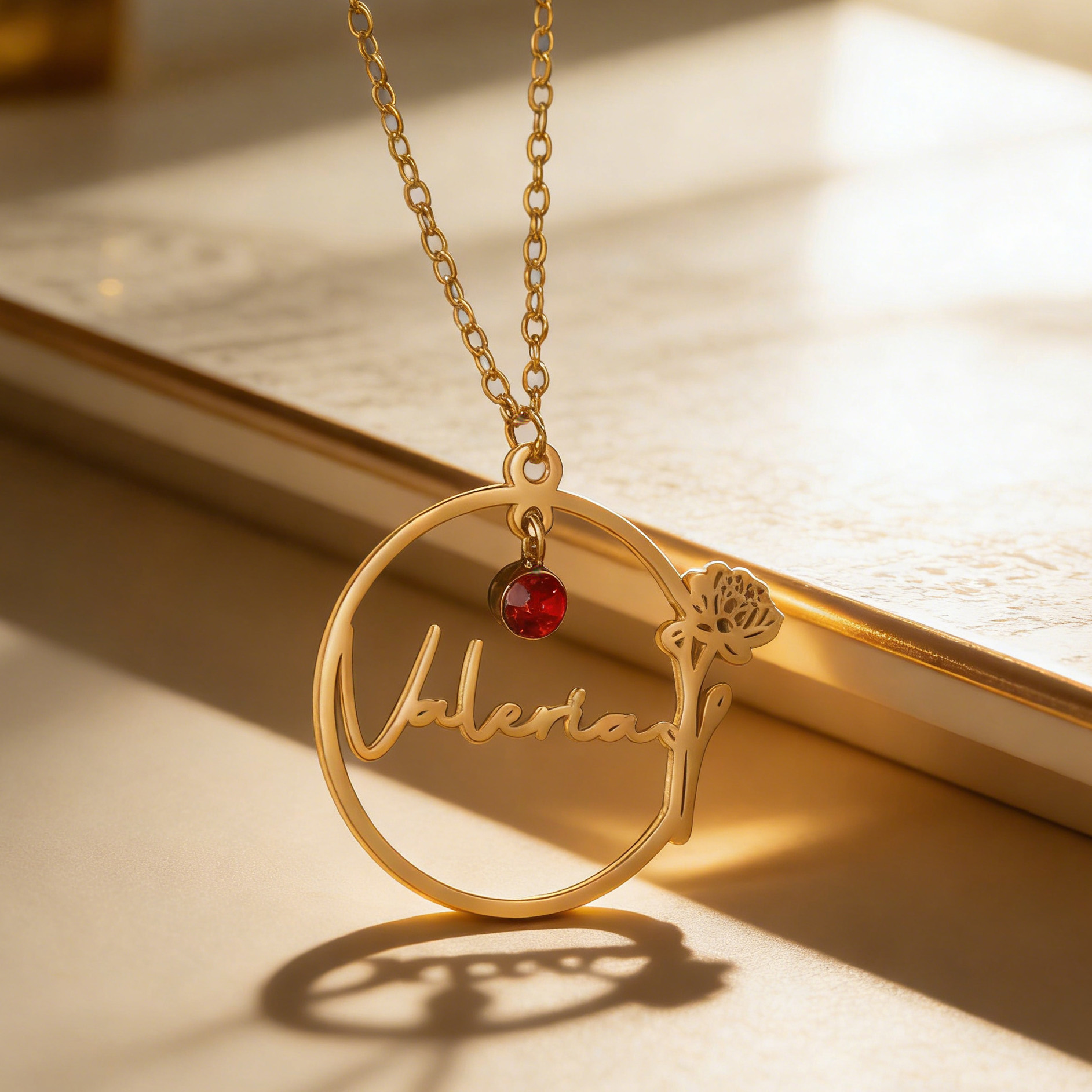 Ожерелье Haiyufly с именем на  – обзор и цена Birth Flower Necklace