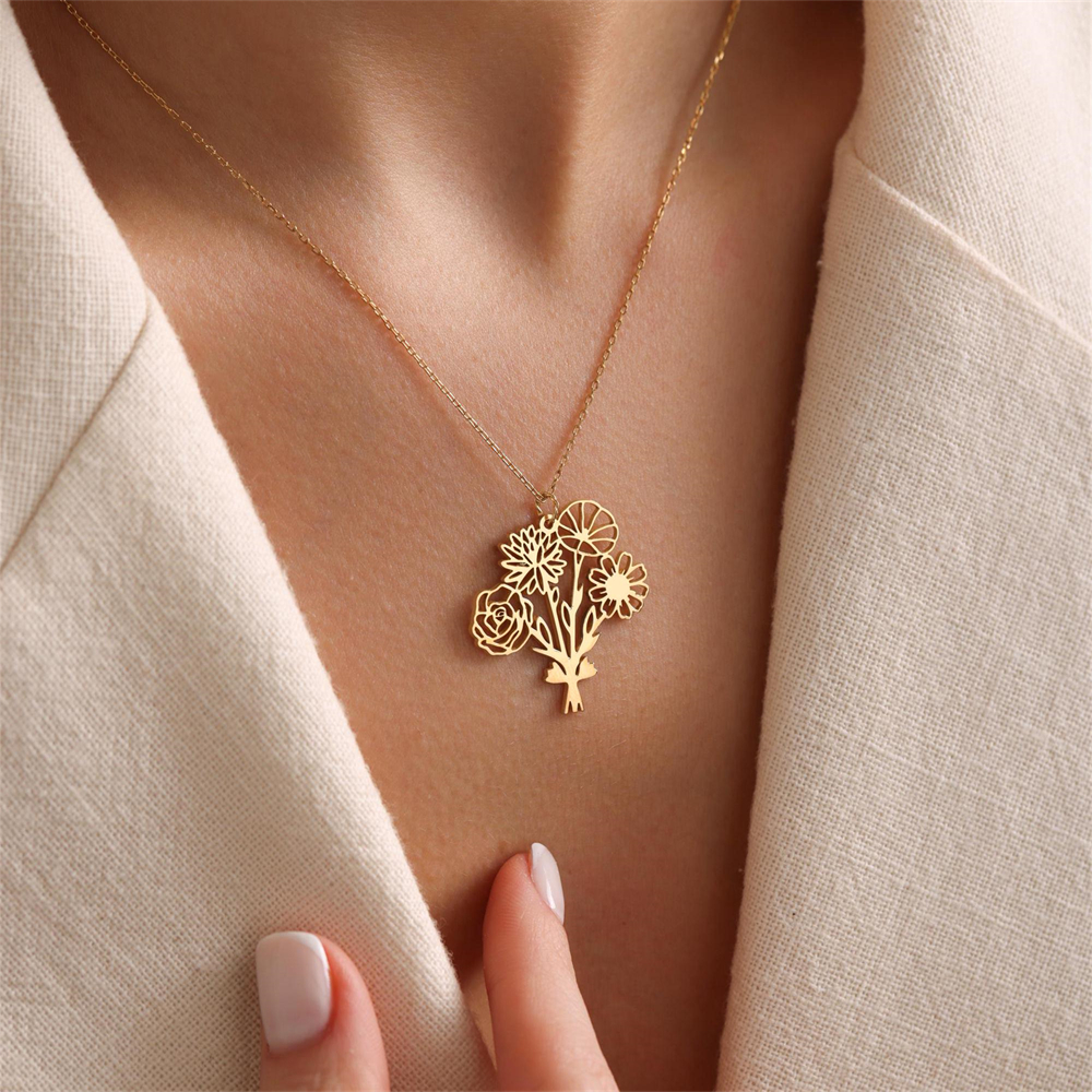 Персонализированное ожерелье с – обзор и цена Birth Flower Necklace