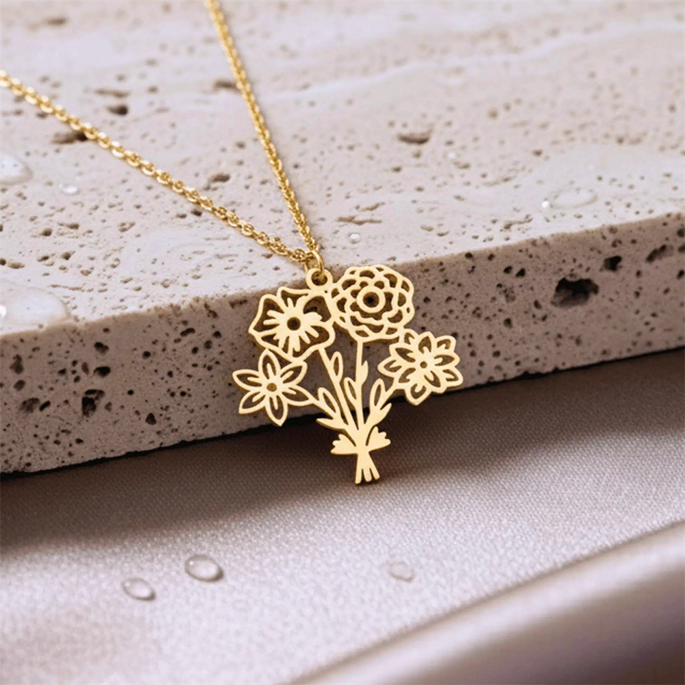 Персонализированное ожерелье с – обзор и цена Birth Flower Necklace