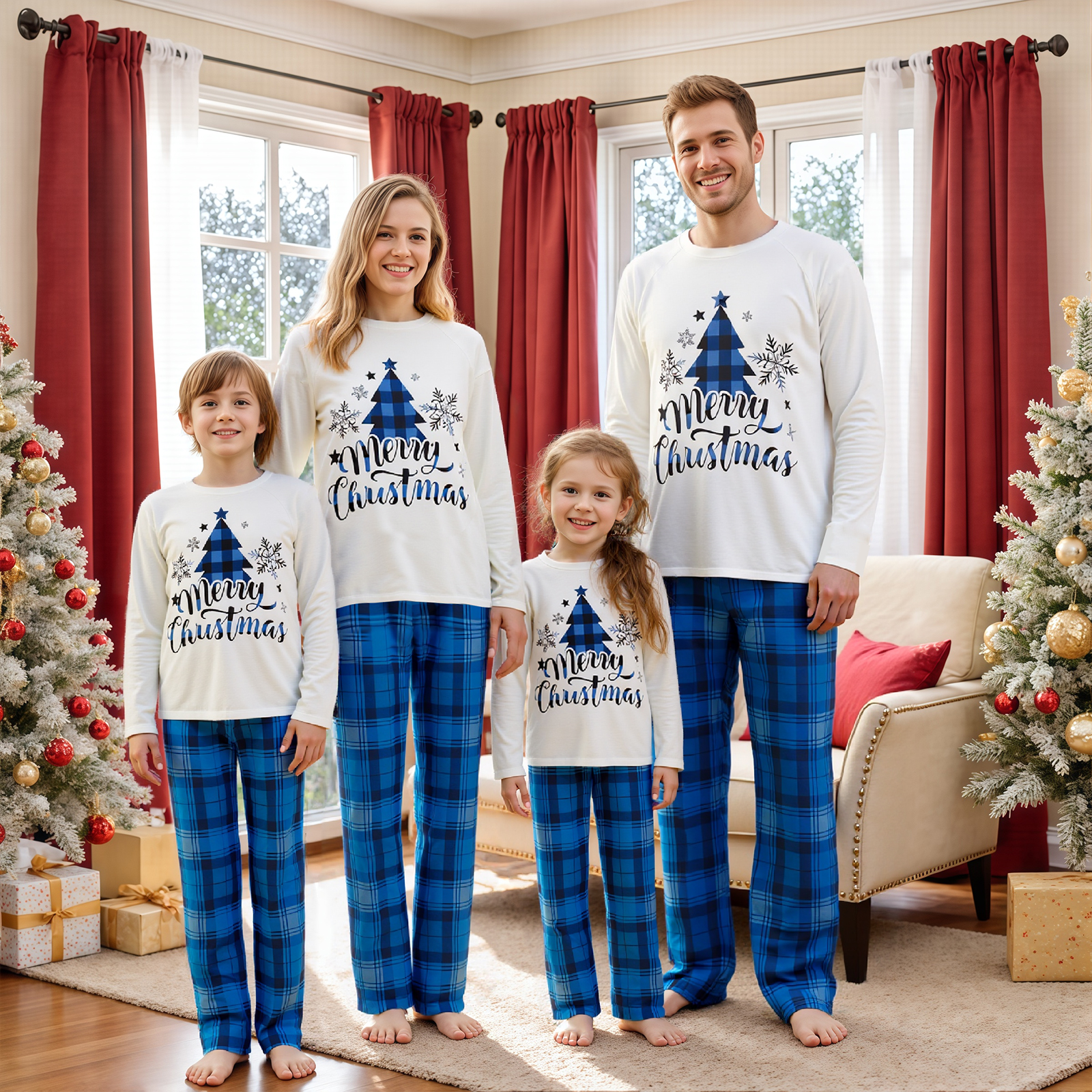Одинаковые рождественские пижа – обзор и цена Family Tree Print