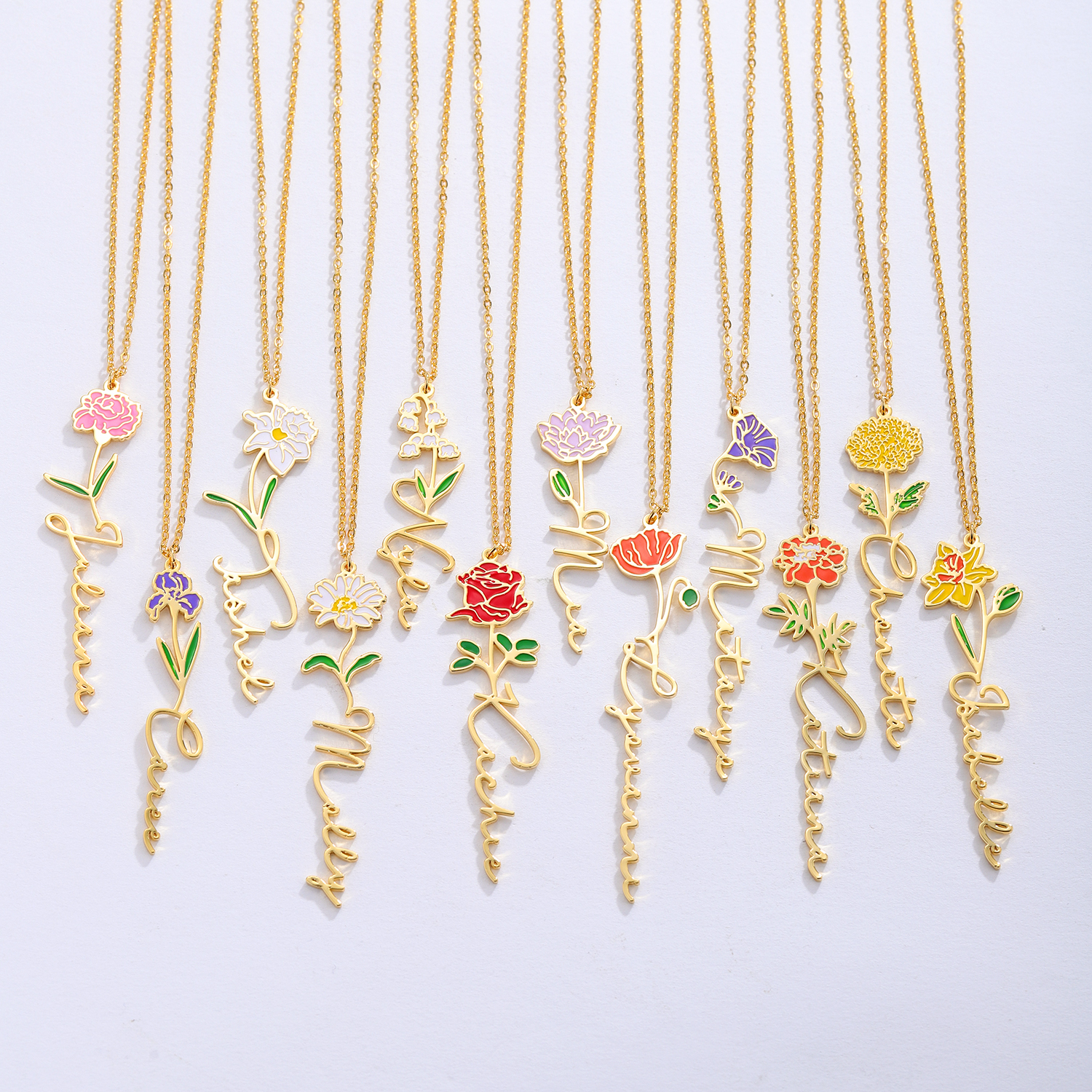 Персонализированное ожерелье с – обзор и цена Birth Flower Necklace
