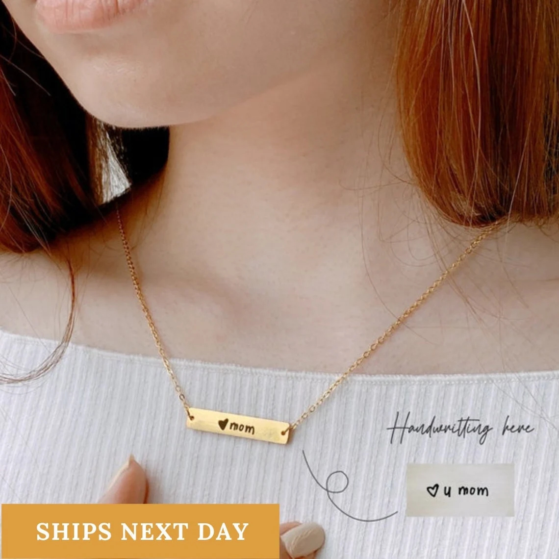 Actual Handwriting Bar Necklac – обзор и цена Handwriting Necklace Bar