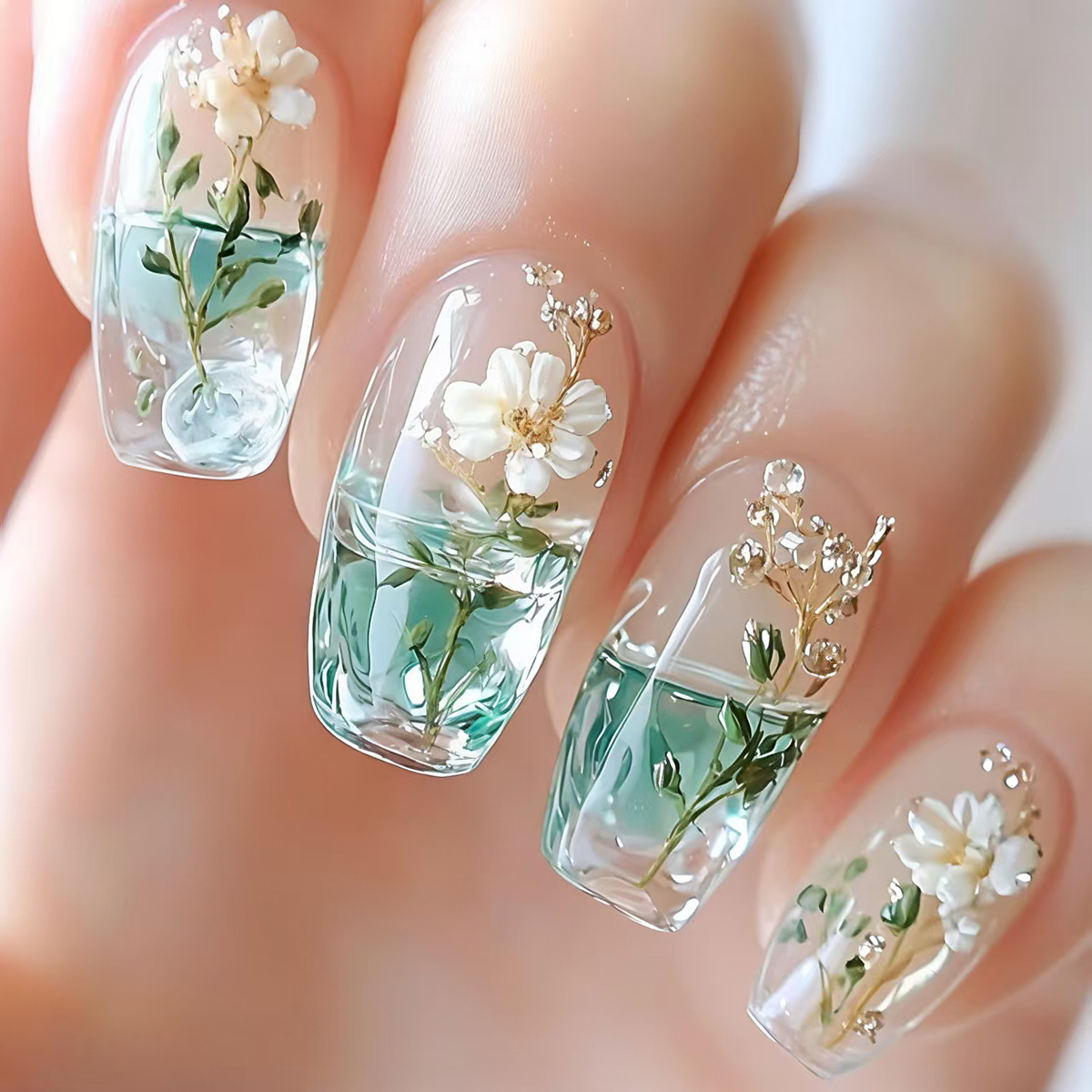 Искусственные накладные ногти  – обзор и цена Pressed Flower Art