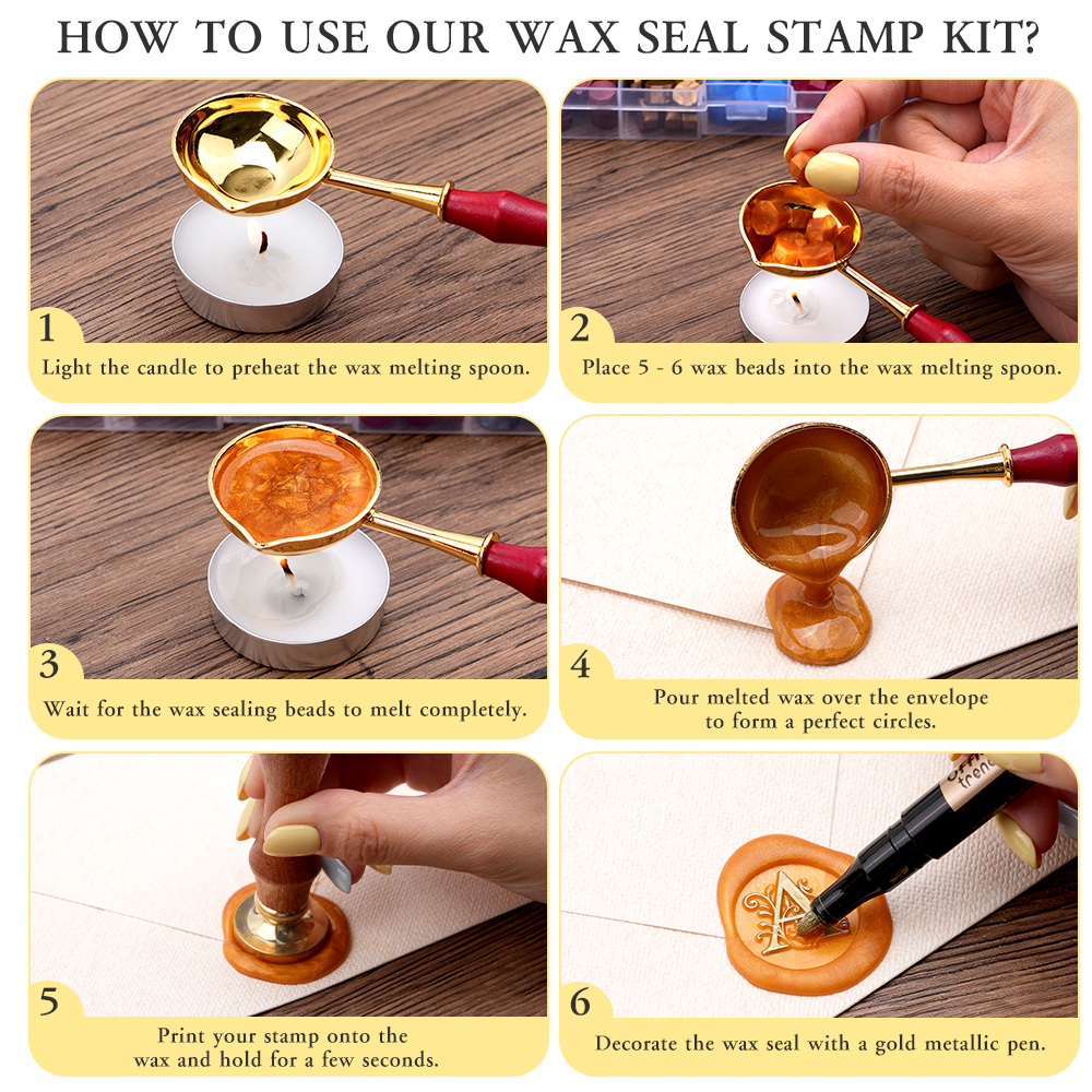 Набор восковых печатей с буква – обзор и цена Wax Seal Letter Kit