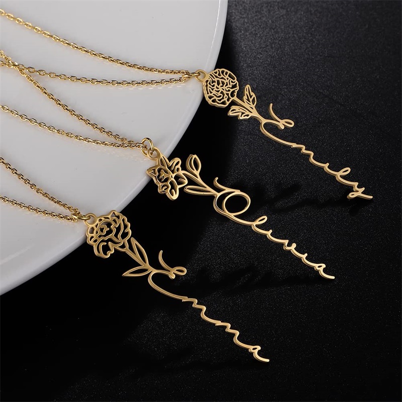 Персонализированное ожерелье с – обзор и цена Birth Flower Necklace